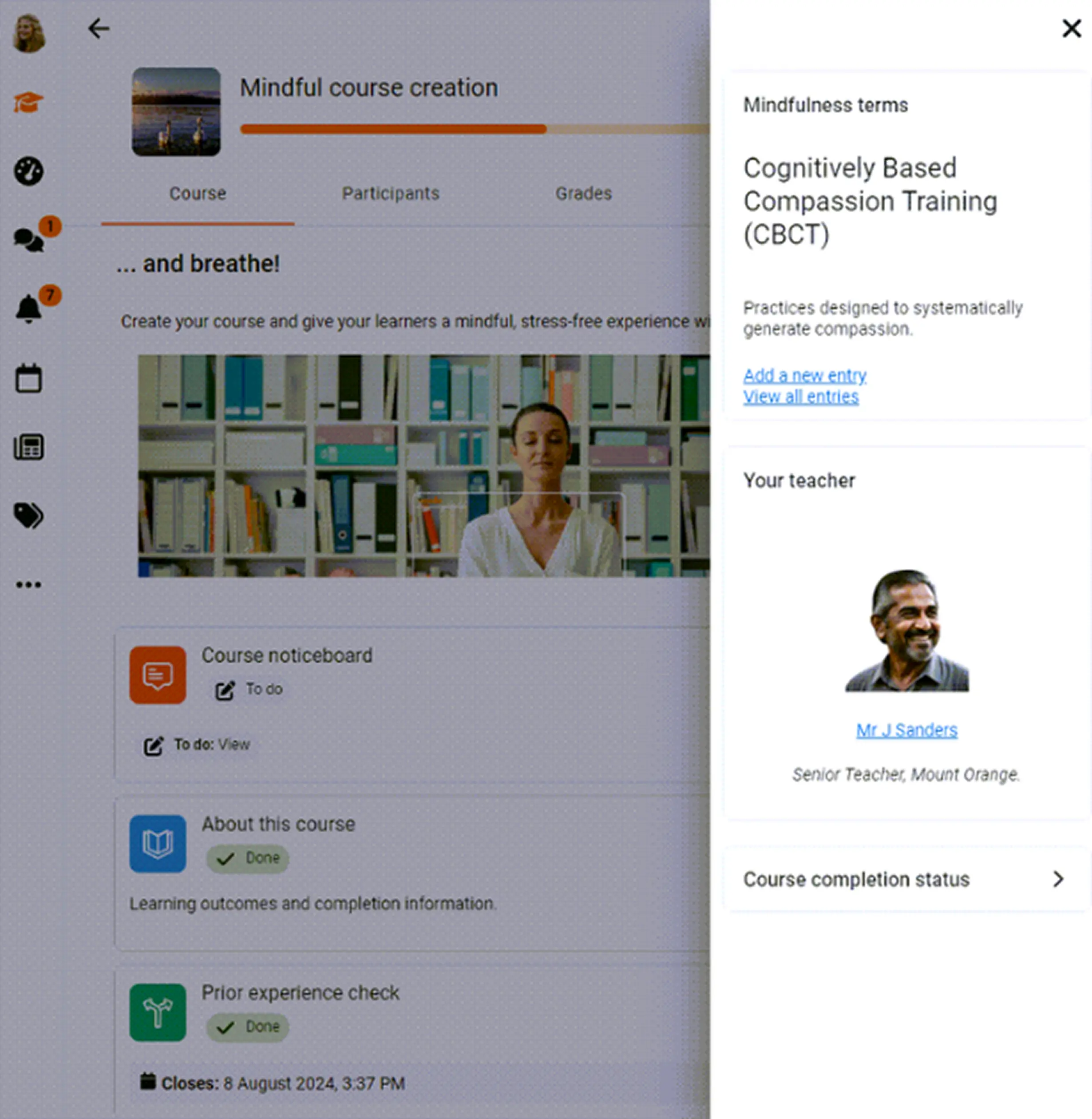CoursePro Dashboard Sidebar